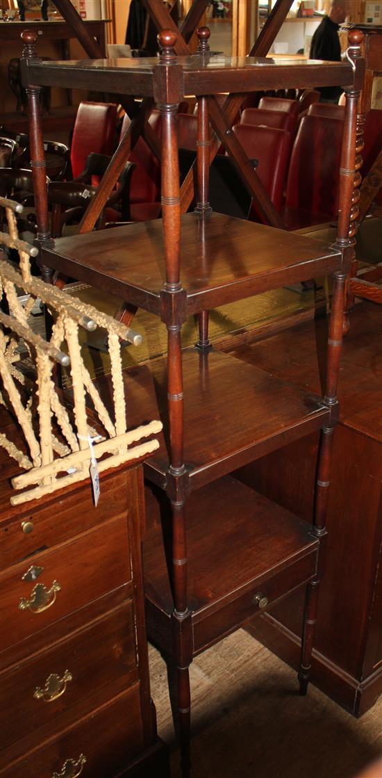 Regency mahogany four tier whatnot(-)